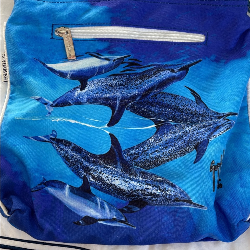 Guy Harvey Blue Dolphin Print Crossbody Bag - Picture 4 of 12